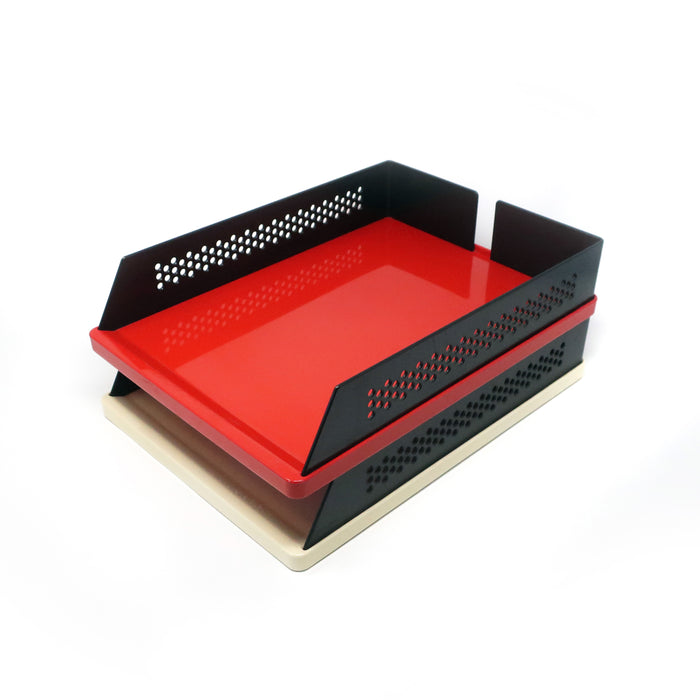 Pair of Red & White Babele 940 Trays By Barbieri & Marianelli for Rexite