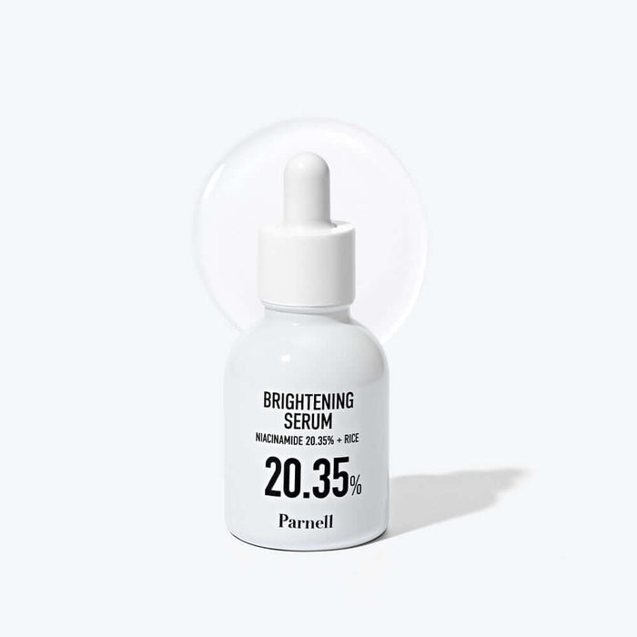 PARNELL Niacinamide 20.35 Rice Brightening Serum 30ml bottle on white background