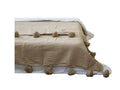 Moroccan Pom Pom Blanket - Caramel