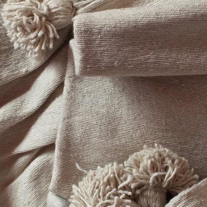 Pom Blanket - Caramel / Beige