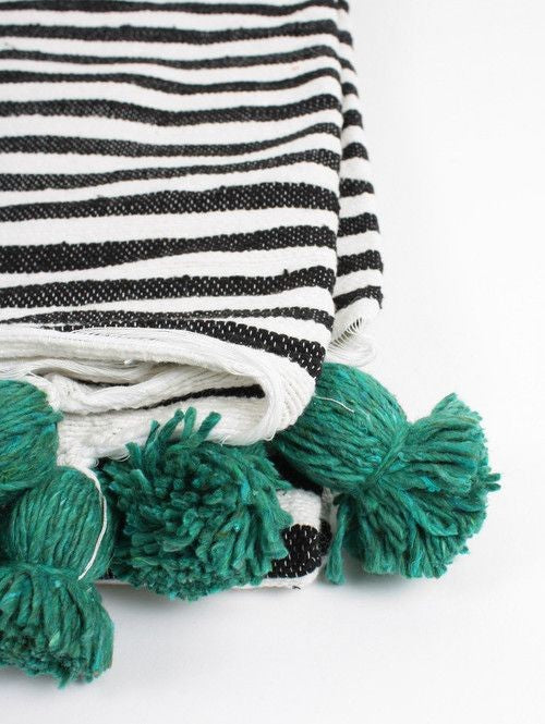 Pom Blanket - Zebra Print