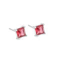Princess Cut Red Stone Stud Earrings | Elegant Minimal Jewellery for Women - BELARIC