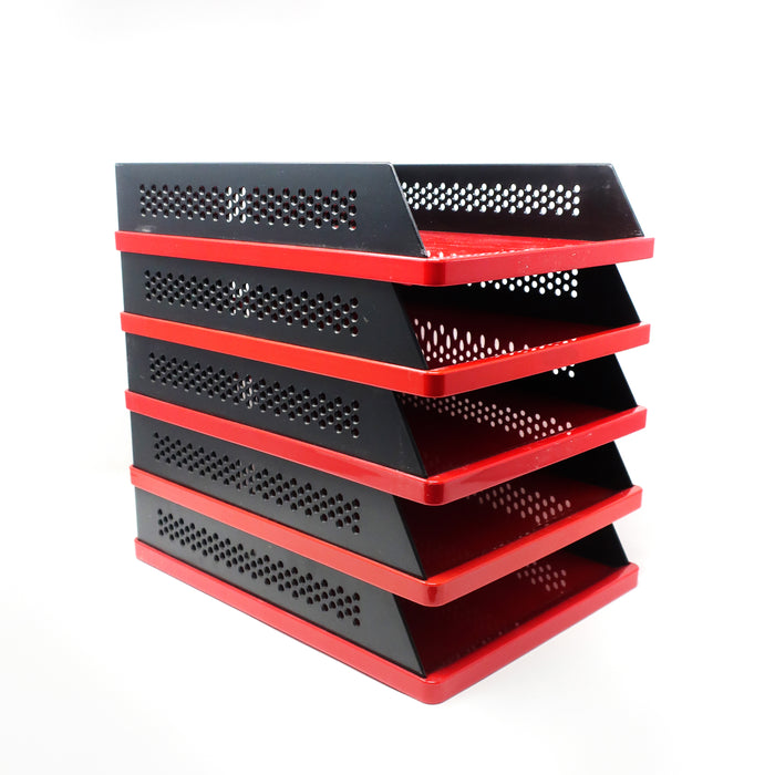 Red & Black Babele 940 Trays By Barbieri & Marianelli for Rexite - Set of Five