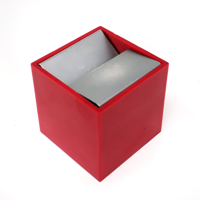 Red Cubo Ashtray by Bruno Munari for Danese Milano