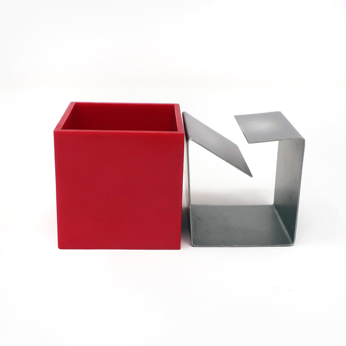 Red Cubo Ashtray by Bruno Munari for Danese Milano