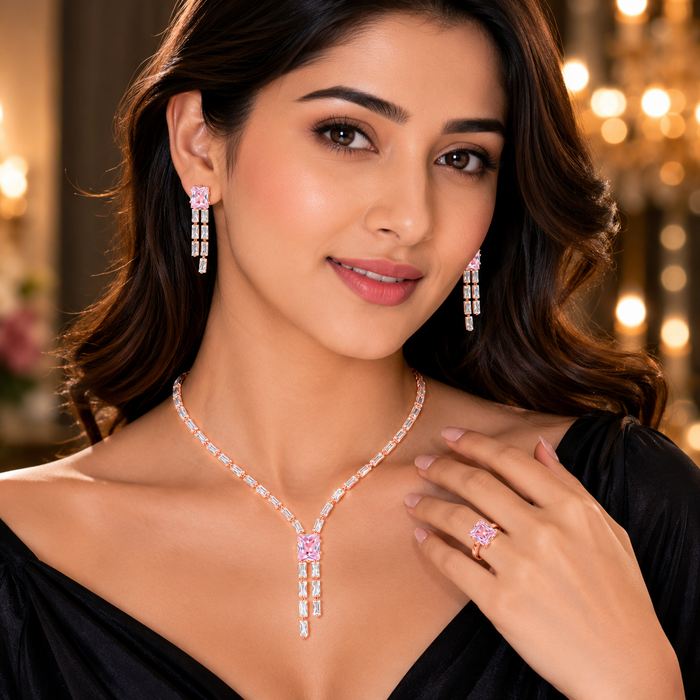 Rose gold jewellery set - BELARIC