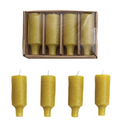 Set of 4 Unscented Bottle Taper Candles in Box