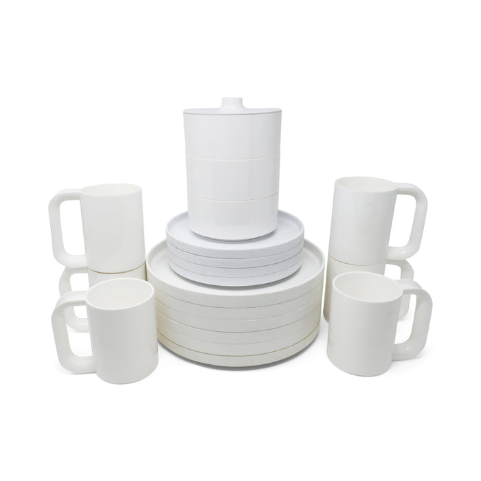 Set of White Massimo Vignelli for Heller Dinnerware