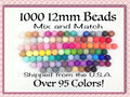 Silicone Wholesale--Mix & Match--12mm Bulk Silicone Beads-1000