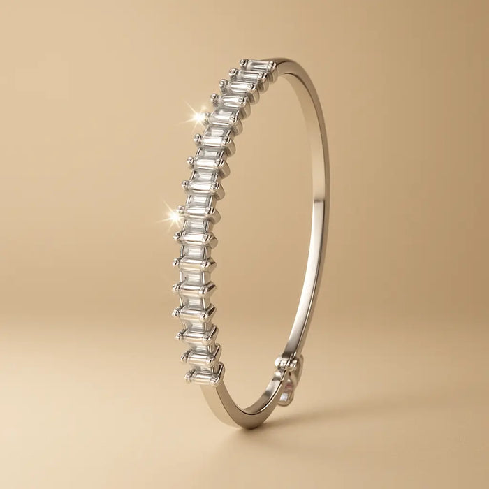 Silver Baguette CZ Bracelet - BELARIC