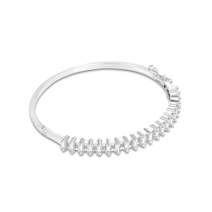 Silver-Plated Baguette CZ Stone Bracelet | Modern & Elegant Jewellery for Women & Girls - BELARIC