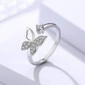 Silver Butterfly Adjustable Ring - BELARIC