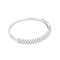 Silver Baguette CZ Bangle Bracelet | Elegant Openable Kada for Women - BELARIC