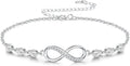 Silver-tone infinity bracelet with cubic zirconia accents - BELARIC