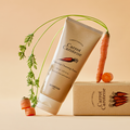 SKINFOOD Carrot Carotene Balancing Cleansing Foam 150ml with carrot imagery in an aesthetic setting