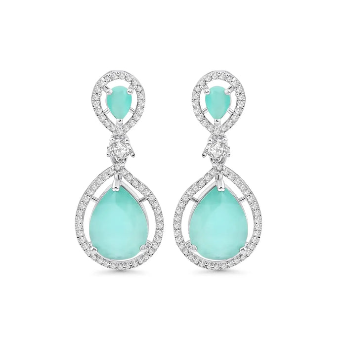 Aqua Blue Teardrop Earrings - BELARIC