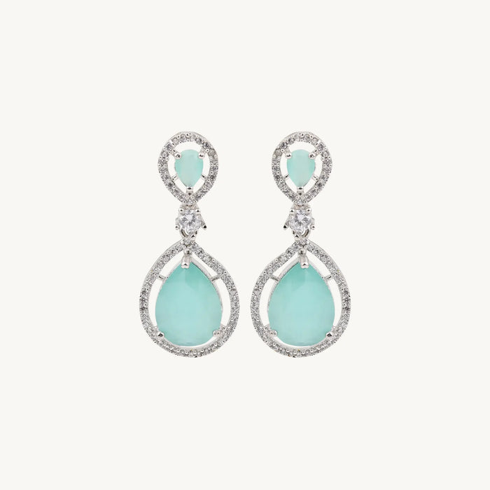 Aqua Blue Teardrop Earrings - BELARIC