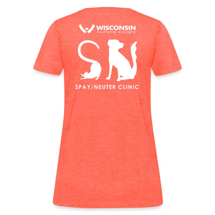 Spay/Neuter Clinic Contoured T-Shirt - heather coral
