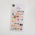 Colorful SUATELIER See You! Stickers with various food icons displayed on a sheet, perfect for creative decoration and planner accessories.