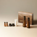 SU:M37 Fermentalift Basic Set with skincare products and packaging on display.