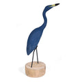 The Painted Bird by Richard Morgan Carved Blue Heron Figurine, Hunting Erect Pose