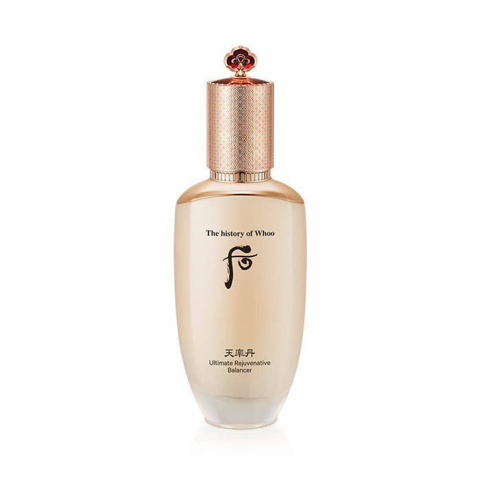 THE WHOO Cheonryuldan Hwayul Balancer 150ml bottle with elegant design and gold accents, luxury skincare product.
