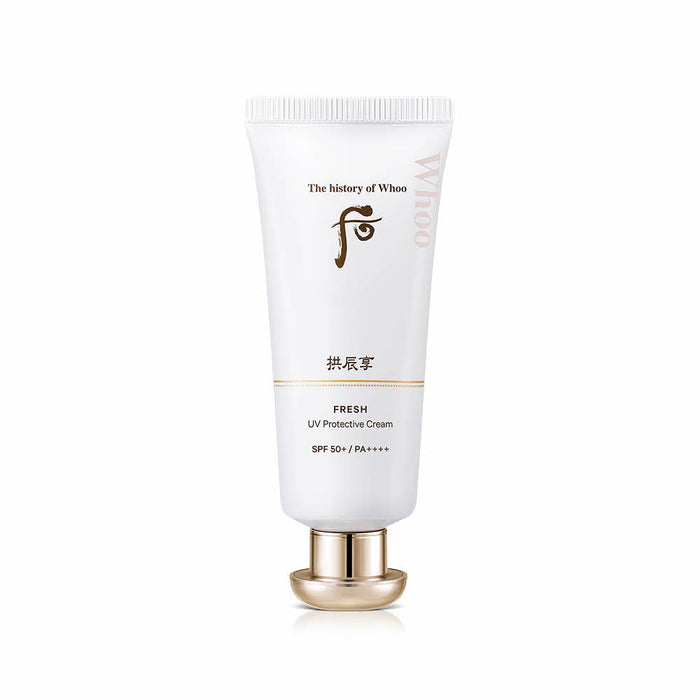 THE WHOO Gong Jun Hyang Fresh Sun Cream SPF50+PA++++ 60ml in white tube packaging