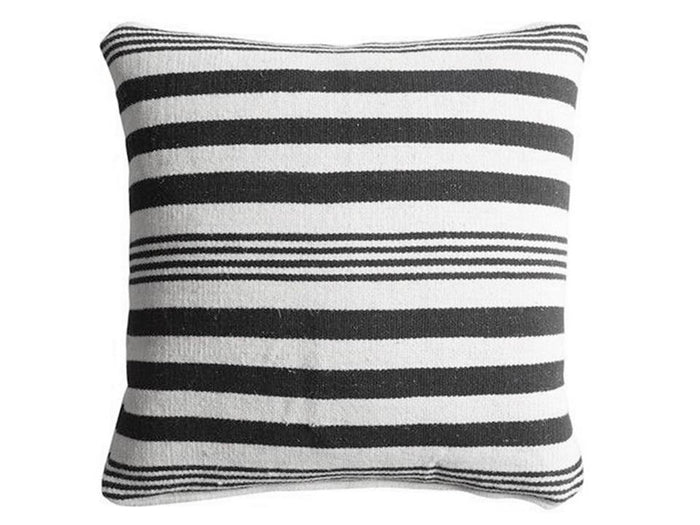 Throw Pillow Cover - White with Black Stripes - Sana