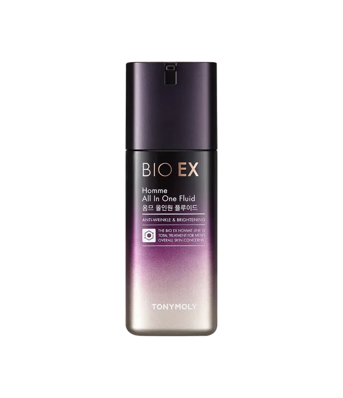 TONYMOLY Bio EX Homme All-in-One Fluid 130ml bottle for men skincare – Gentleman Korea export, anti-aging brightening fluid