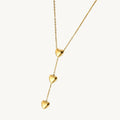 Triple heart gold necklace - BELARIC
