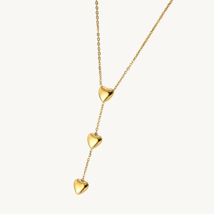 Triple heart gold necklace - BELARIC