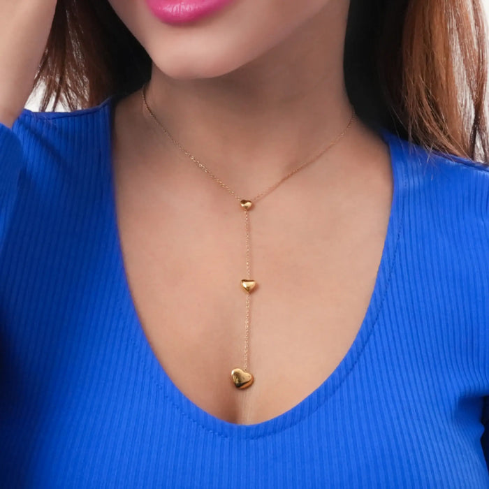 Triple heart necklace product view 3 - BELARIC