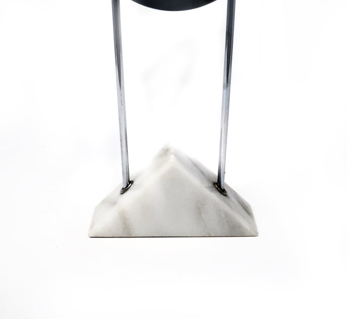 Vintage Post Modern Canetti Chrome and Marble Clock (1989)