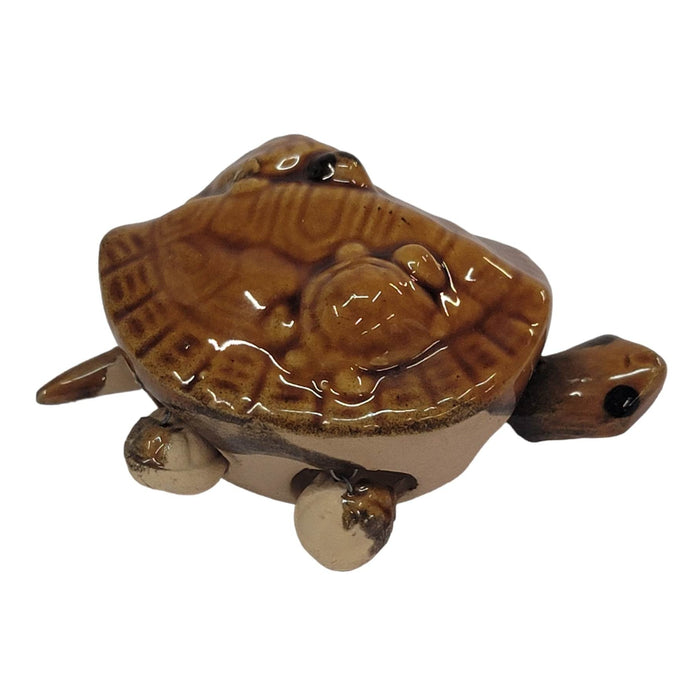 Wade Ceramic Turtle Nodder Figurine Feng Shui Majolica Glaze
