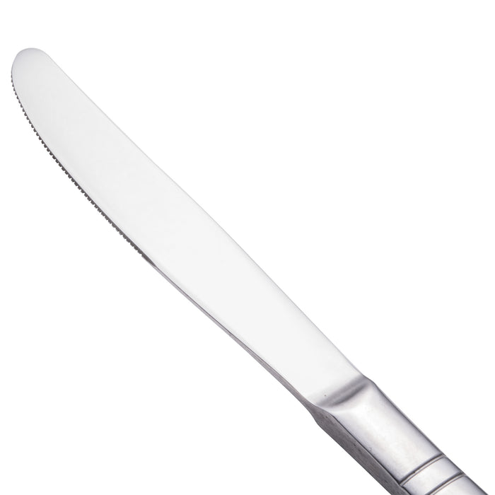 Walco 8045 Art Deco 8 3/4" 18/10 Stainless Steel Extra Heavy Weight Dinner Knife - 12/Pack