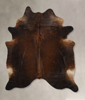 Brown with Red Cowhide Rug #B10398
