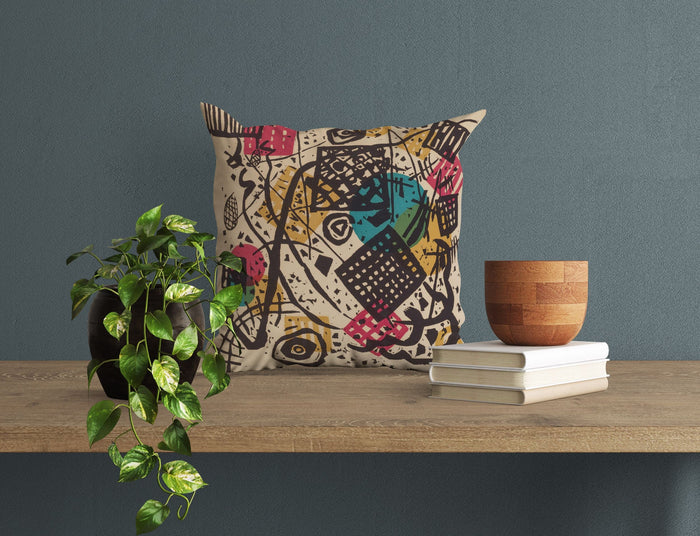 Wassily Kandinsky Abstract Painting, Tapestry Pillows, Abstract Pillow, Artist Pillow, 22X22 Pillow Cover, Housewarming Gift, Abstract Decor
