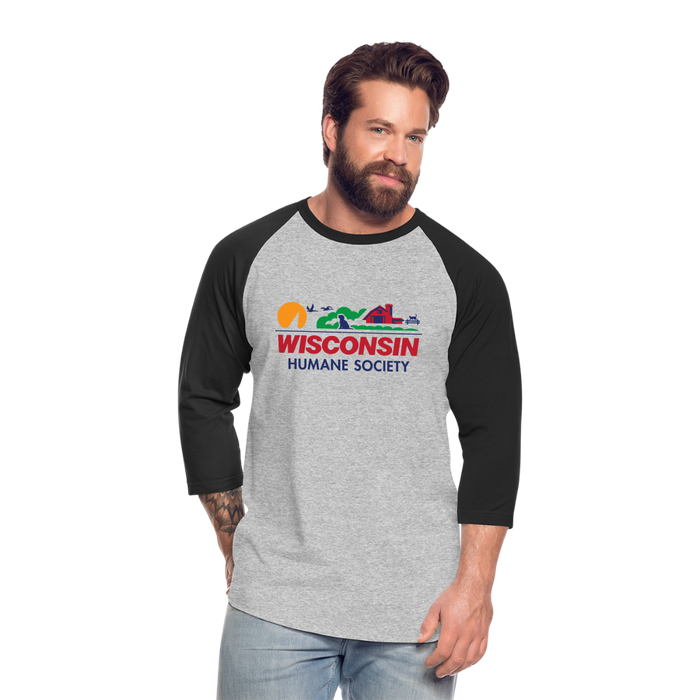 WHS License Plate Baseball T-Shirt - heather gray/black