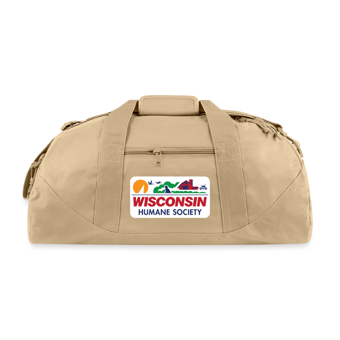 WHS License Plate Recycled Duffel Bag - beige