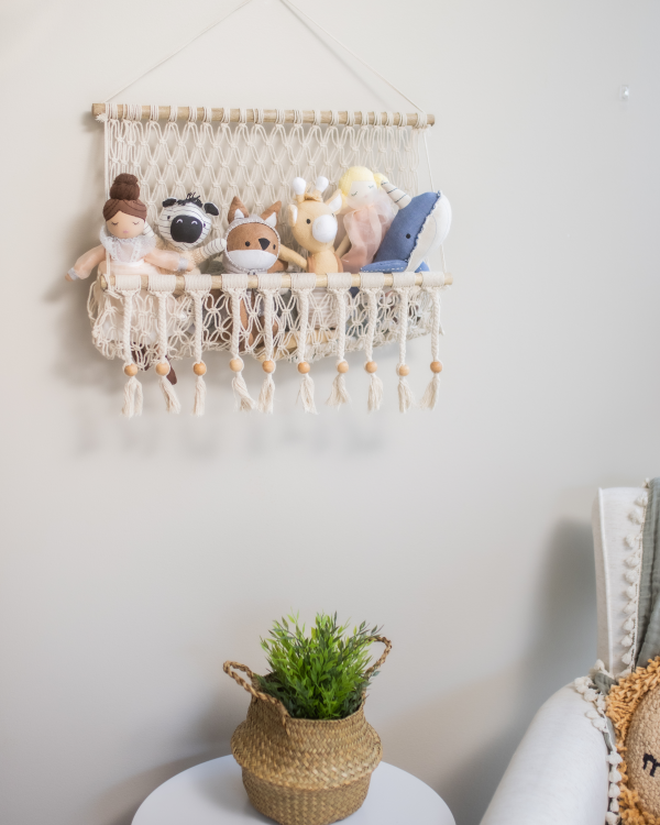 Willow Hanging Macrame Basket Storage