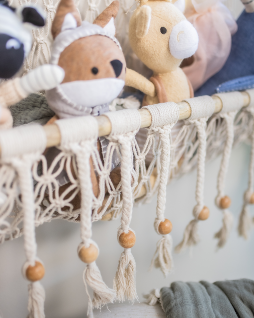 Willow Hanging Macrame Basket Storage