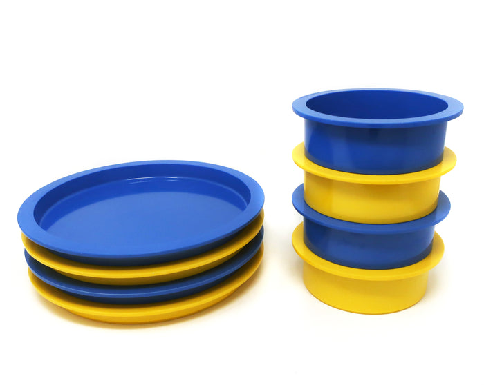 Yellow & Blue Stacking Dishes by Gunnar Cyren for Dansk